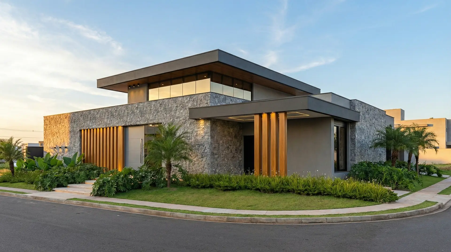 Projeto arquitetônico residencial de alto padrão para construção contruído pela Maná Arquitetura